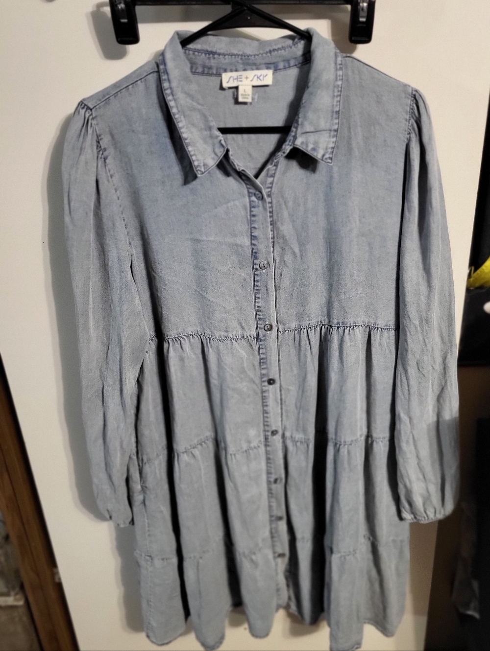 NWOT SHE + SKY TENCEL MINI DRESS SZ L - Picture 1 of 7